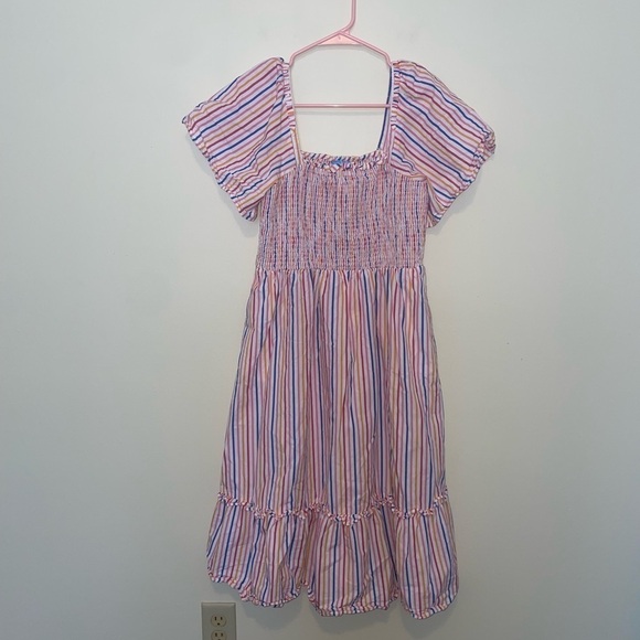 Draper James Deana Smocked Midi Dress in Multi Stripe Size Medium - Picture 5 of 13